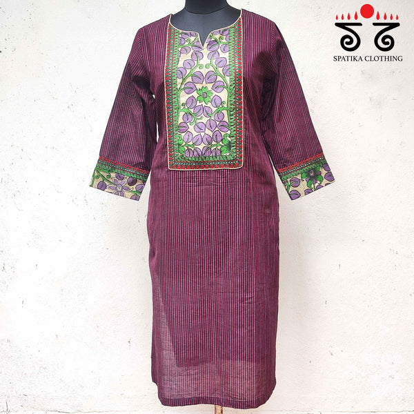 Handwoven Cotton -  Hand Embroidered Kurta