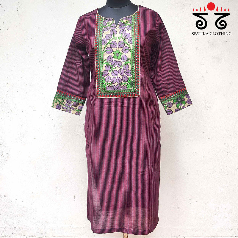 Handwoven Cotton -  Hand Embroidered Kurta