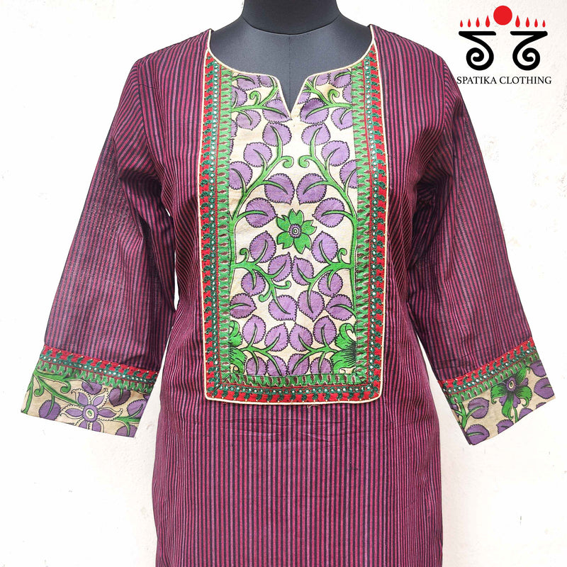 Handwoven Cotton -  Hand Embroidered Kurta