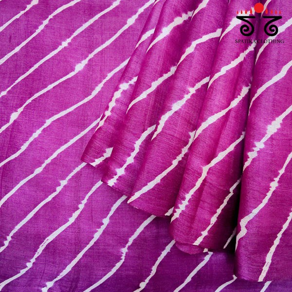 Leheriya on Tussar Silk Saree