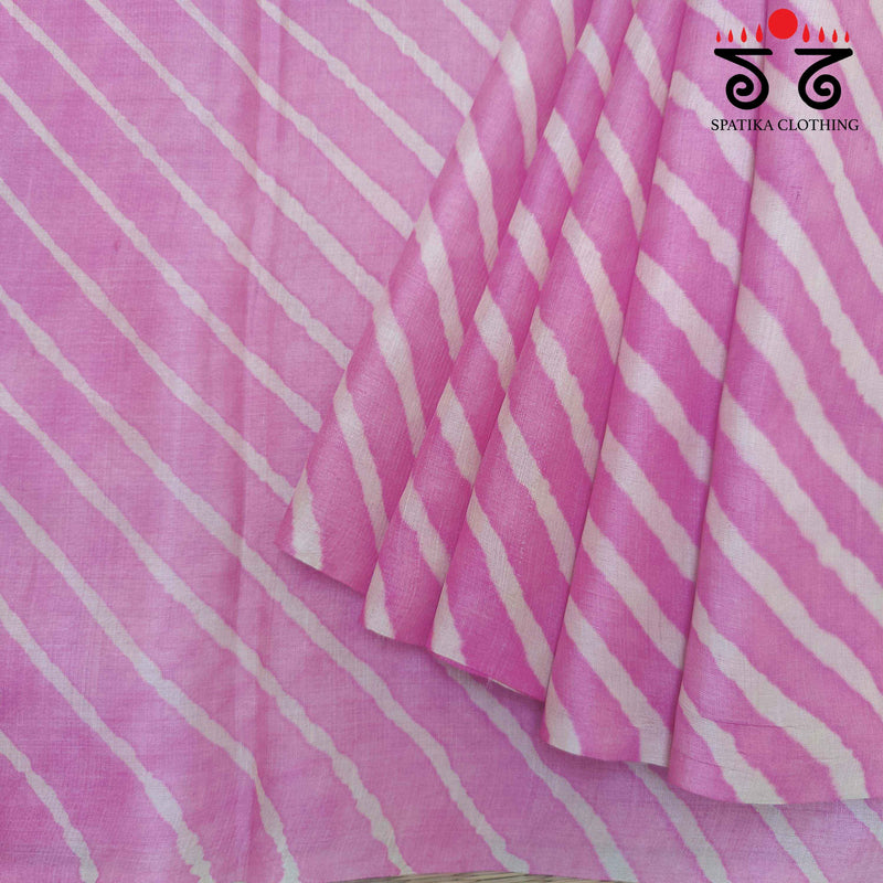 Leheriya on Tussar Silk Saree