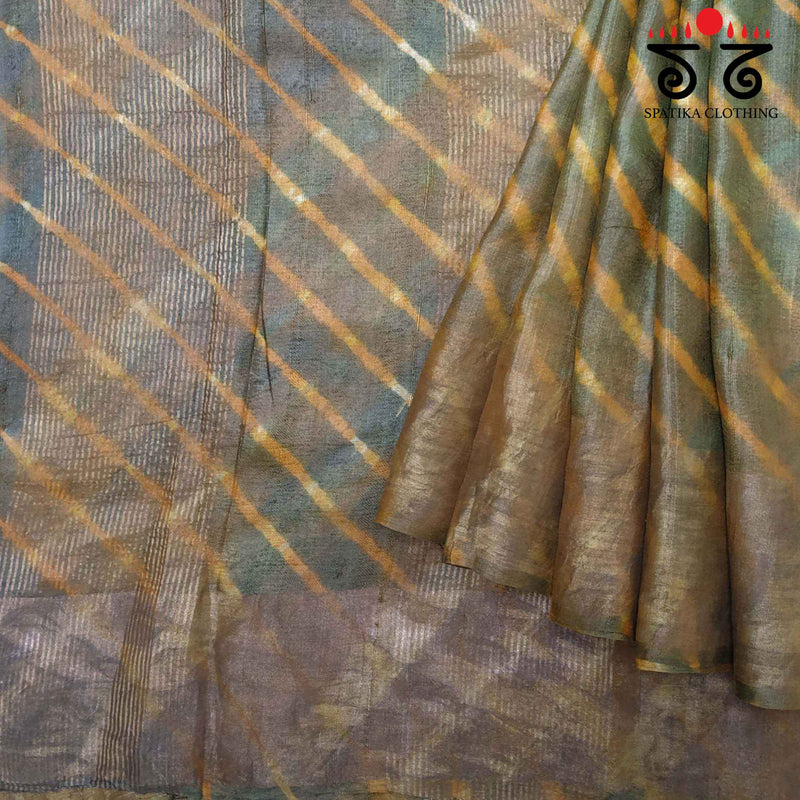 Leheriya on Tussar Silk Saree