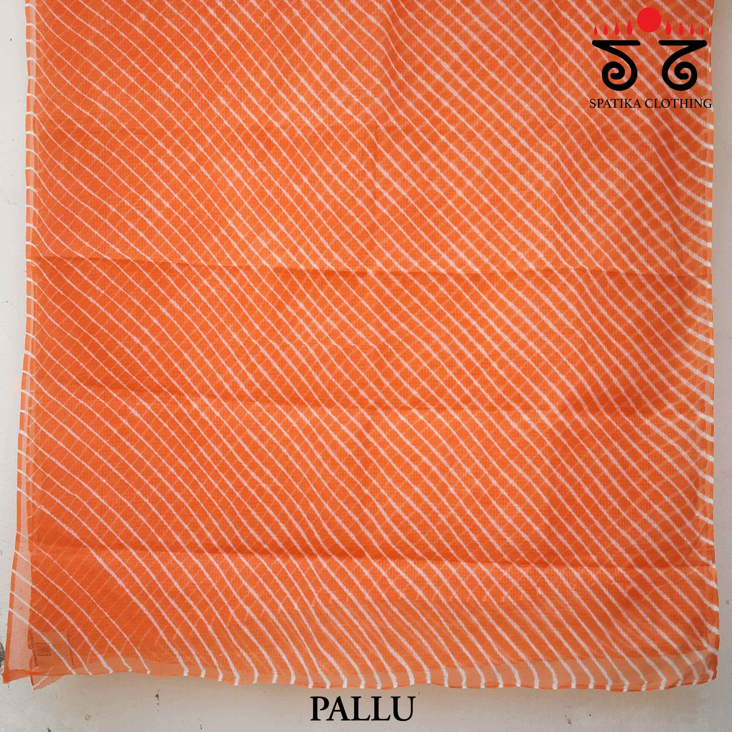 Leheriya on Orange Kota Saree