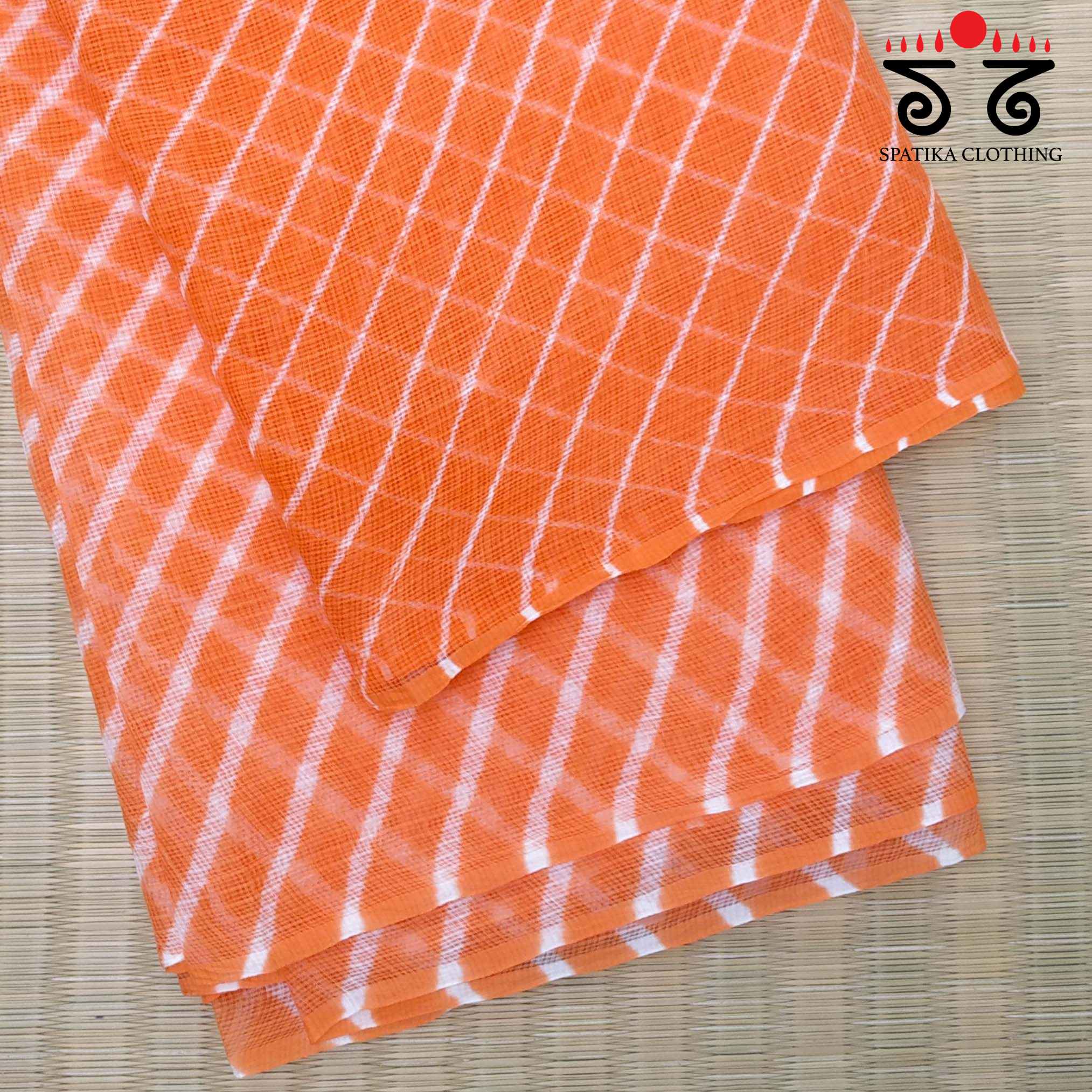 Leheriya on Orange Kota Saree