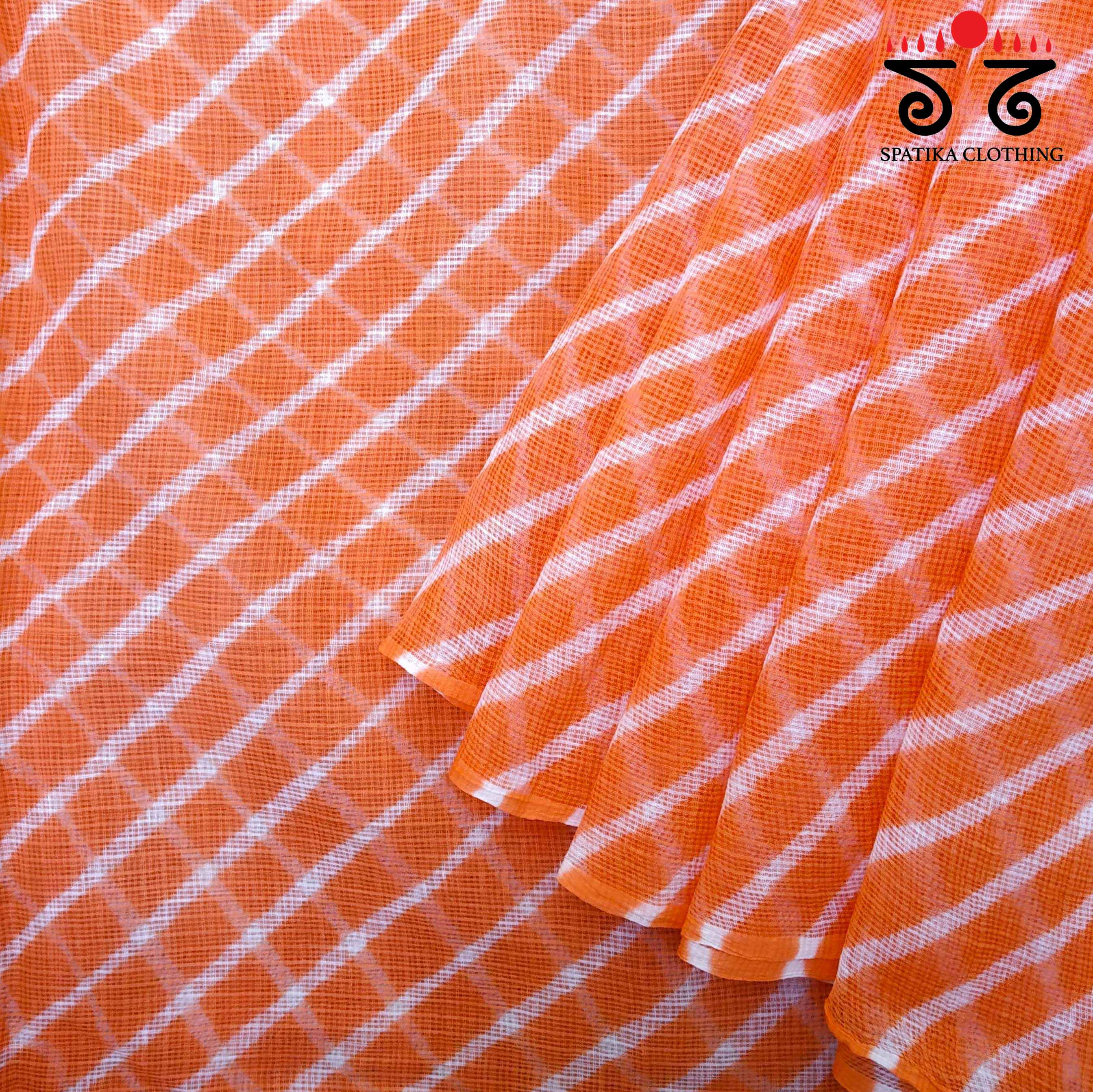 Leheriya on Orange Kota Saree