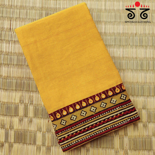 Mangalagiri Cotton -  Hand Embroidered Blouse Fabric