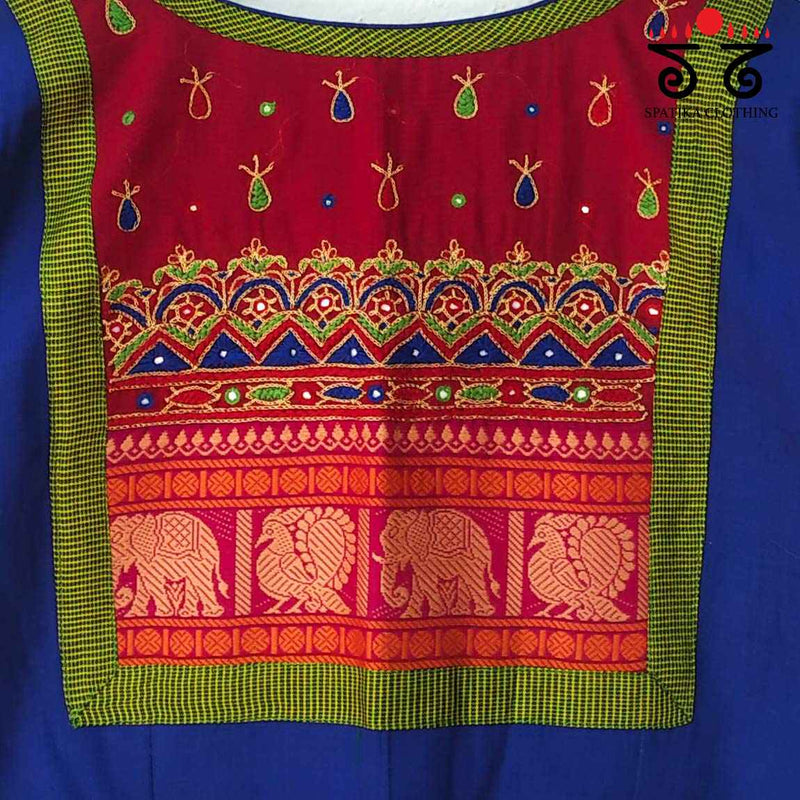 The Mangalagiri Cotton - Hand Embroidered Patchwork Blouse