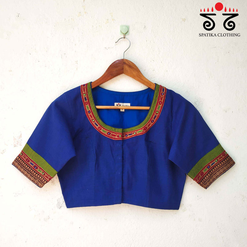 The Mangalagiri Cotton - Hand Embroidered Patchwork Blouse