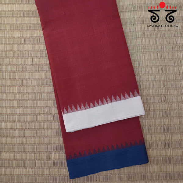 Ponduru Handspun Cotton Saree - Ganga Jamuna Border