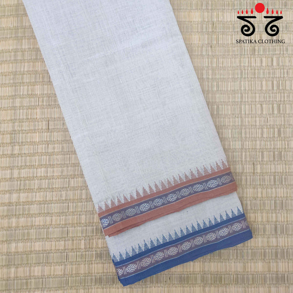 Ponduru Handspun Cotton Saree - Ganga Jamuna Border