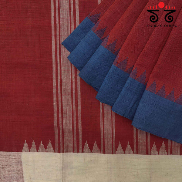 Ponduru Handspun Cotton Saree - Ganga Jamuna Border