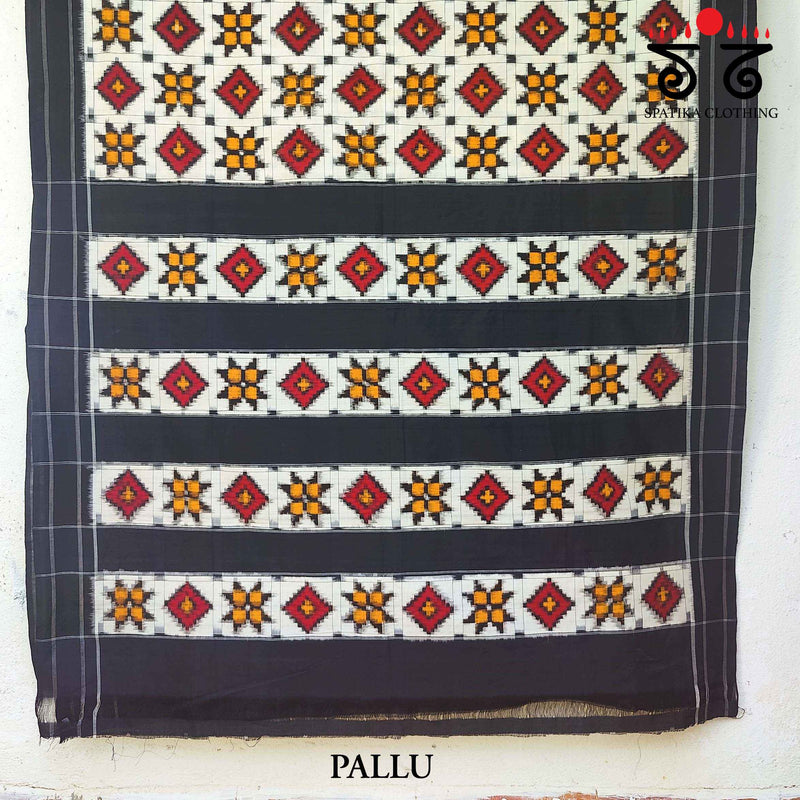 Telia Rumal Ikat - Handwoven Cotton Saree