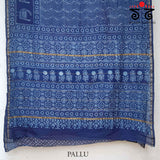 Akola Handblock Print on Chanderi Silk cotton Saree