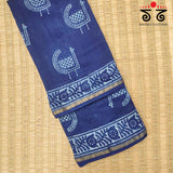 Akola Handblock Print on Chanderi Silk cotton Saree