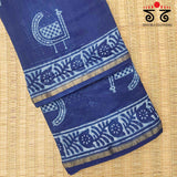 Akola Handblock Print on Chanderi Silk cotton Saree