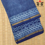 Akola Handblock Print on Chanderi Silk cotton Saree