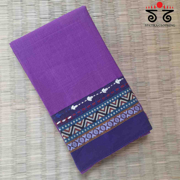 Mangalagiri Cotton -  Hand Embroidered Blouse Fabric