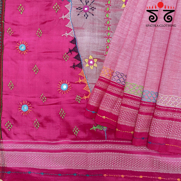 Lambani Handembroidery on Ilkal cotton Saree