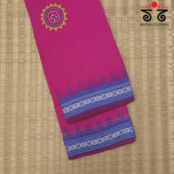 Lambani Handembroidery on Ponduru Handspun Cotton saree