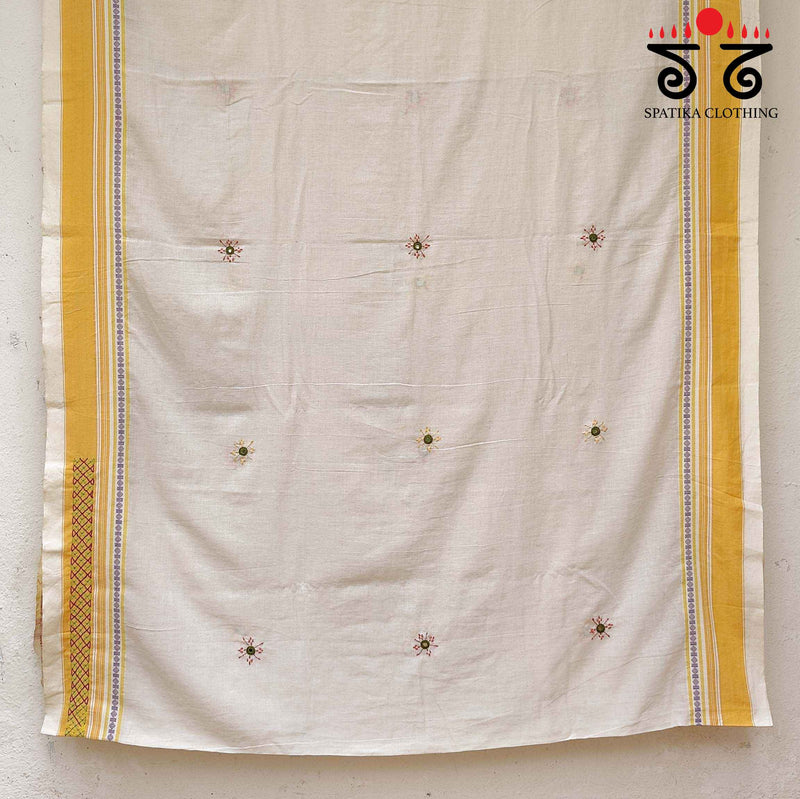 Lambani Handembroidery on Aane Hejje - Revival Saree