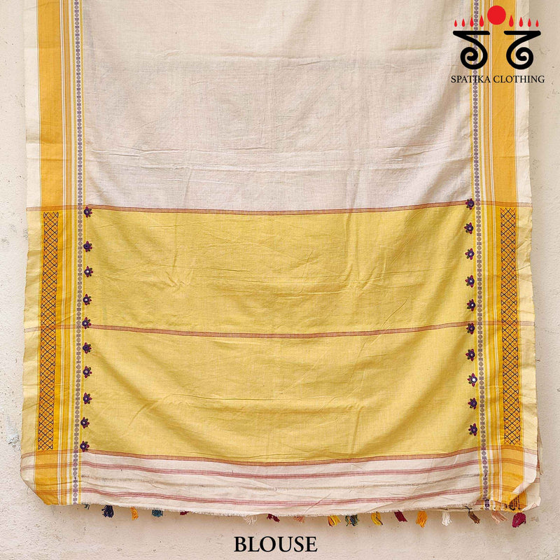 Lambani Handembroidery on Aane Hejje - Revival Saree