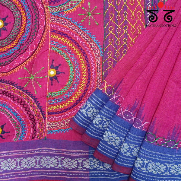 Lambani Handembroidery on Ponduru Handspun Cotton saree