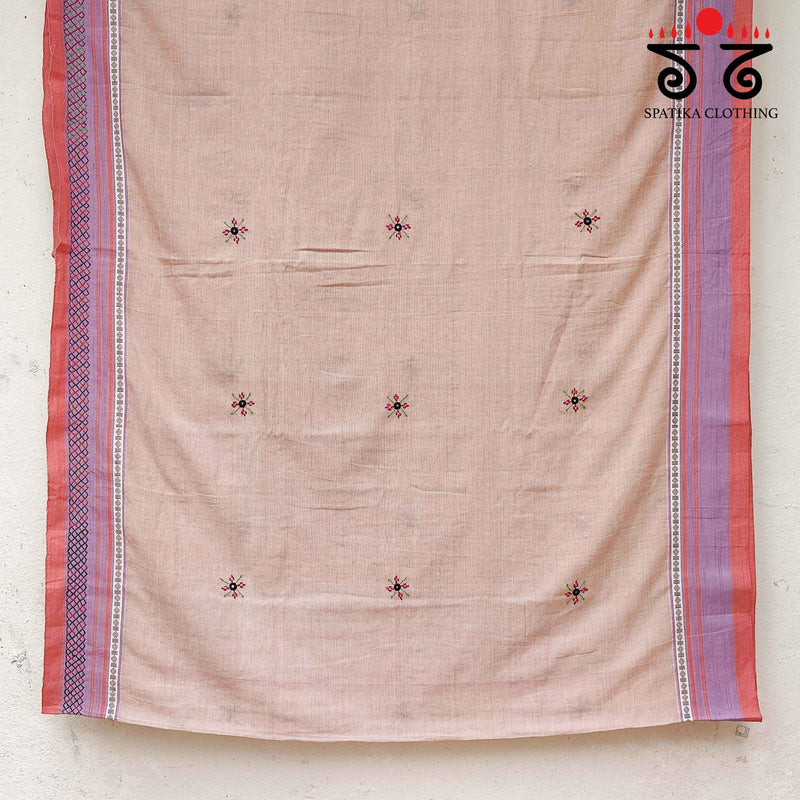 Lambani Handembroidery on Aane Hejje - Revival Saree