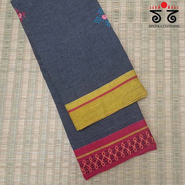 Lambani Handembroidery on Patteda Anchu Saree