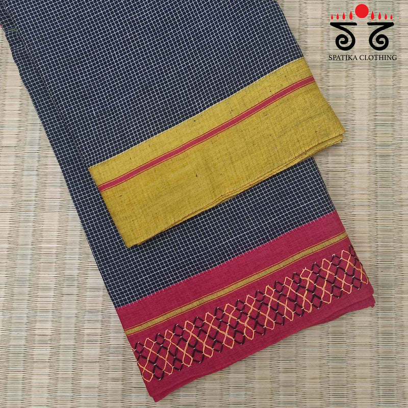 Lambani Handembroidery on Patteda Anchu Saree