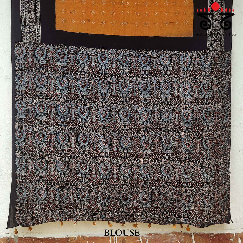 Ajrak - Bandhani on Mulmul Cotton Saree