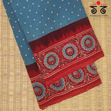 Ajrak - Bandhani on Mulmul Cotton Saree