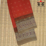 Ajrak - Bandhani on Mulmul Cotton Saree