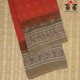 Ajrak - Bandhani on Mulmul Cotton Saree