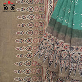 Ajrak - Bandhani on Mulmul Cotton Saree