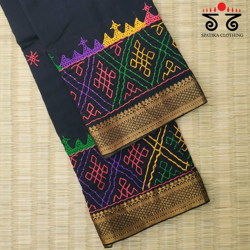 Lambani Handembroidery on Mangalagiri Cotton Blouse Fabric