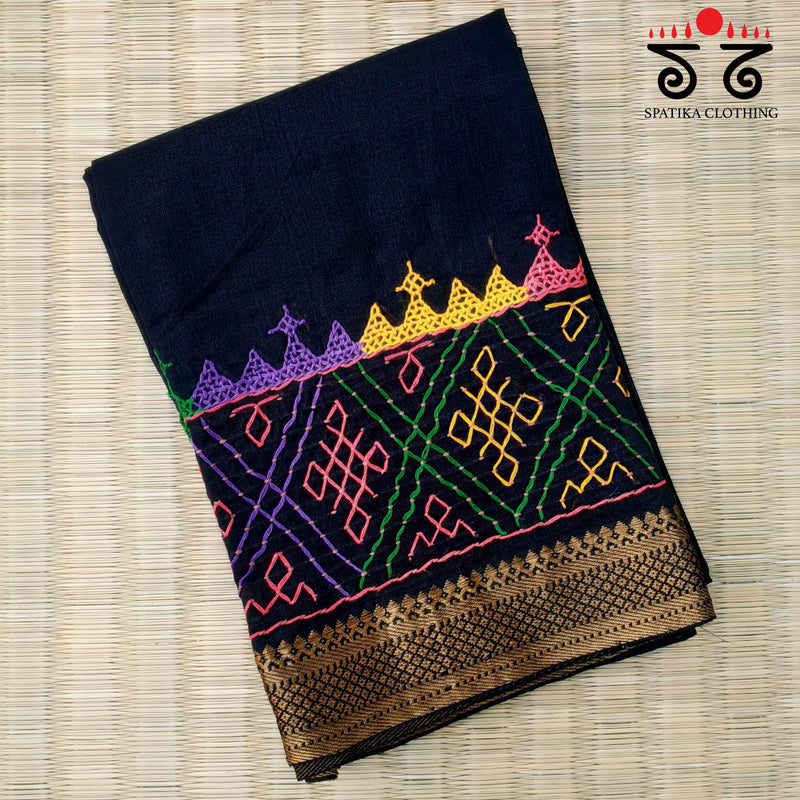 Lambani Handembroidery on Mangalagiri Cotton Blouse Fabric