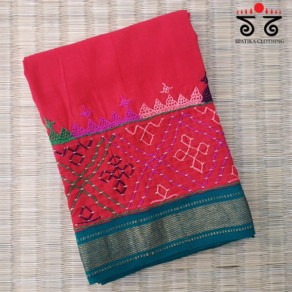 Lambani Handembroidery on Mangalagiri Cotton Blouse Fabric