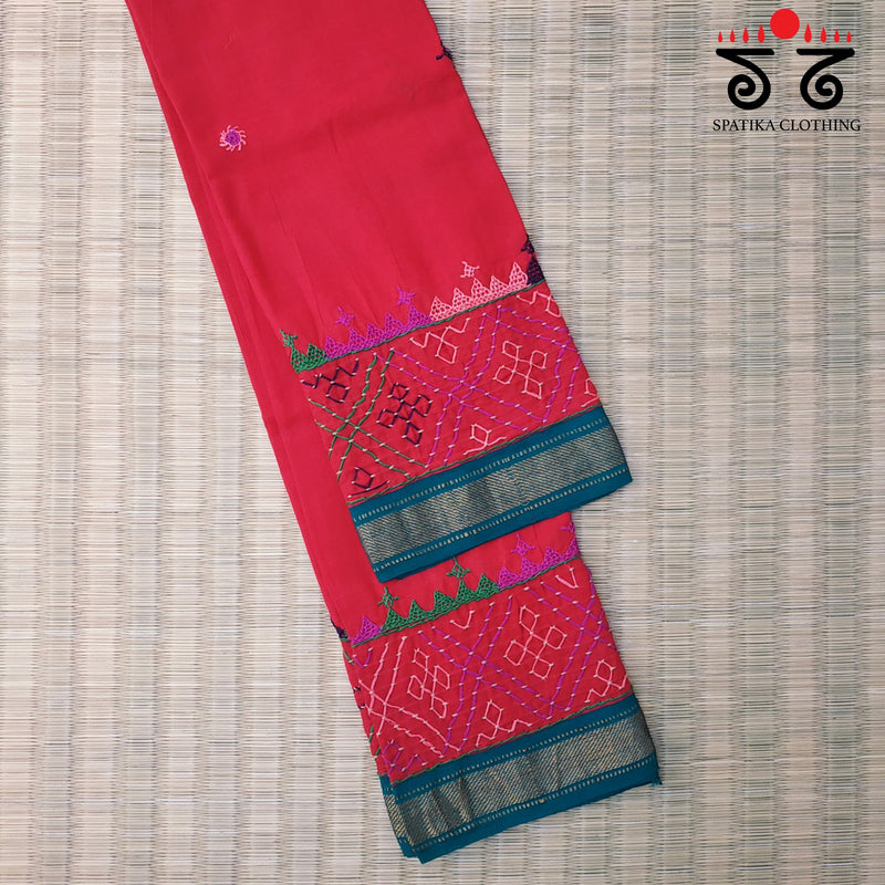 Lambani Handembroidery on Mangalagiri Cotton Blouse Fabric