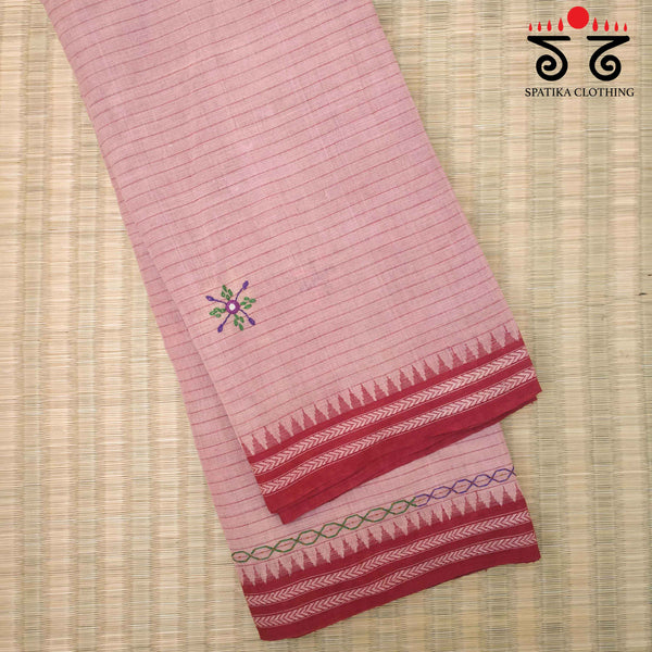 Lambani Handembroidery on Ponduru Handspun Cotton saree