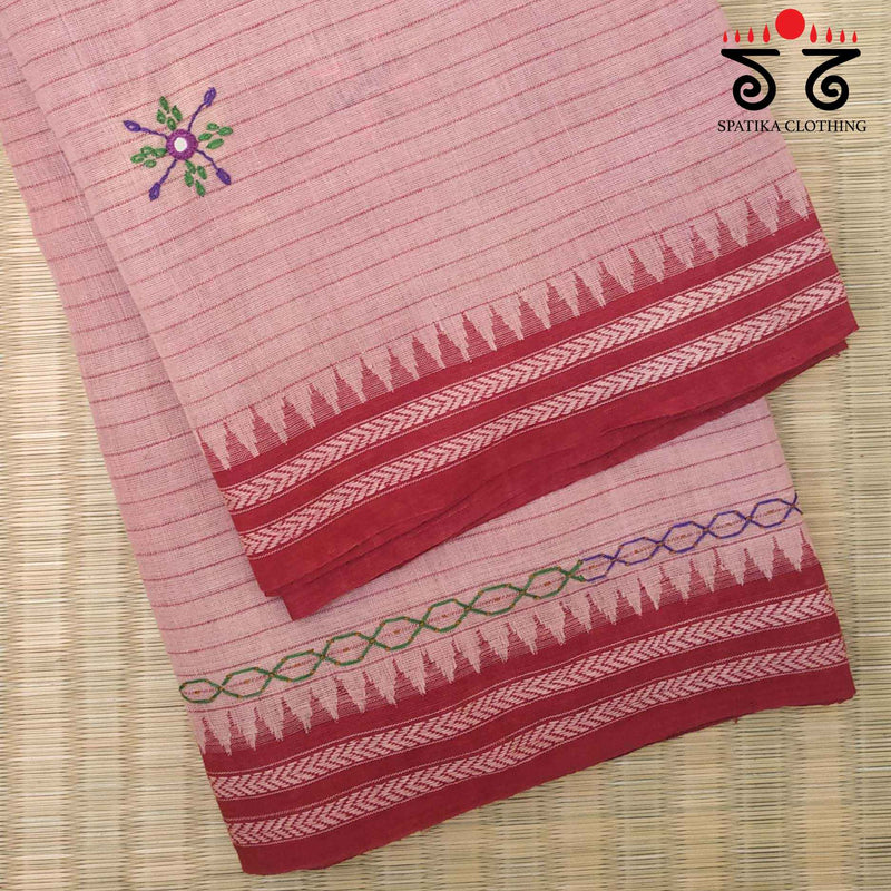 Lambani Handembroidery on Ponduru Handspun Cotton saree