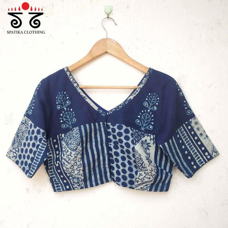 The Indigo - Ajrakh Patchwork Blouse