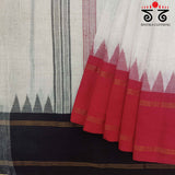 Ponduru Handspun Cotton Saree - Ganga Jamuna Border