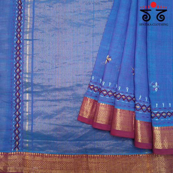 Banjara Handembroidery on Mangalagiri Cotton Saree