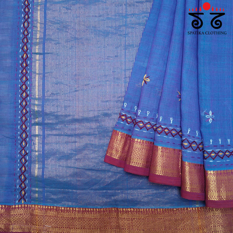 Banjara Handembroidery on Mangalagiri Cotton Saree