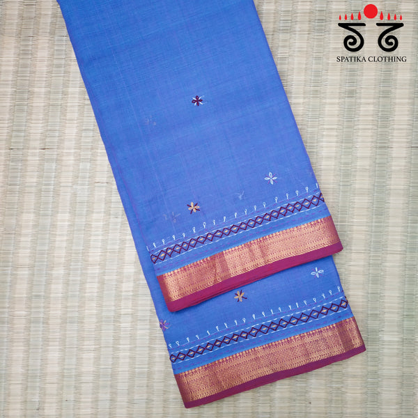 Banjara Handembroidery on Mangalagiri Cotton Saree