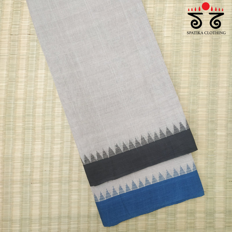 Ponduru Handspun Cotton Saree - Ganga Jamuna Border