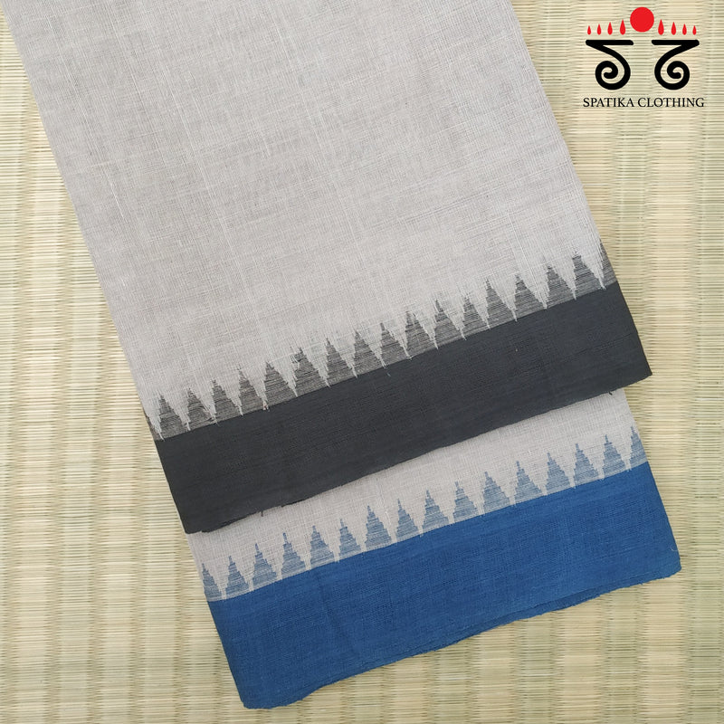 Ponduru Handspun Cotton Saree - Ganga Jamuna Border