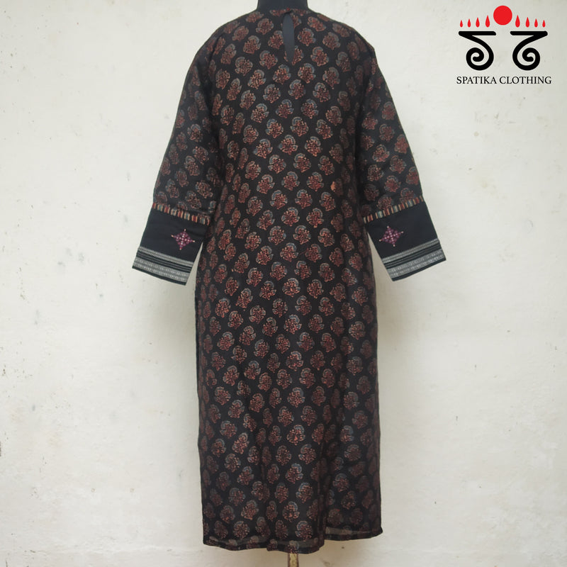 Ajrakh - Ilkal Hand Embroidered Kurta