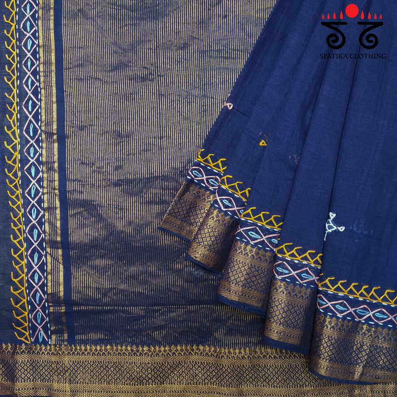 Banjara Handembroidery on Mangalagiri Cotton Saree