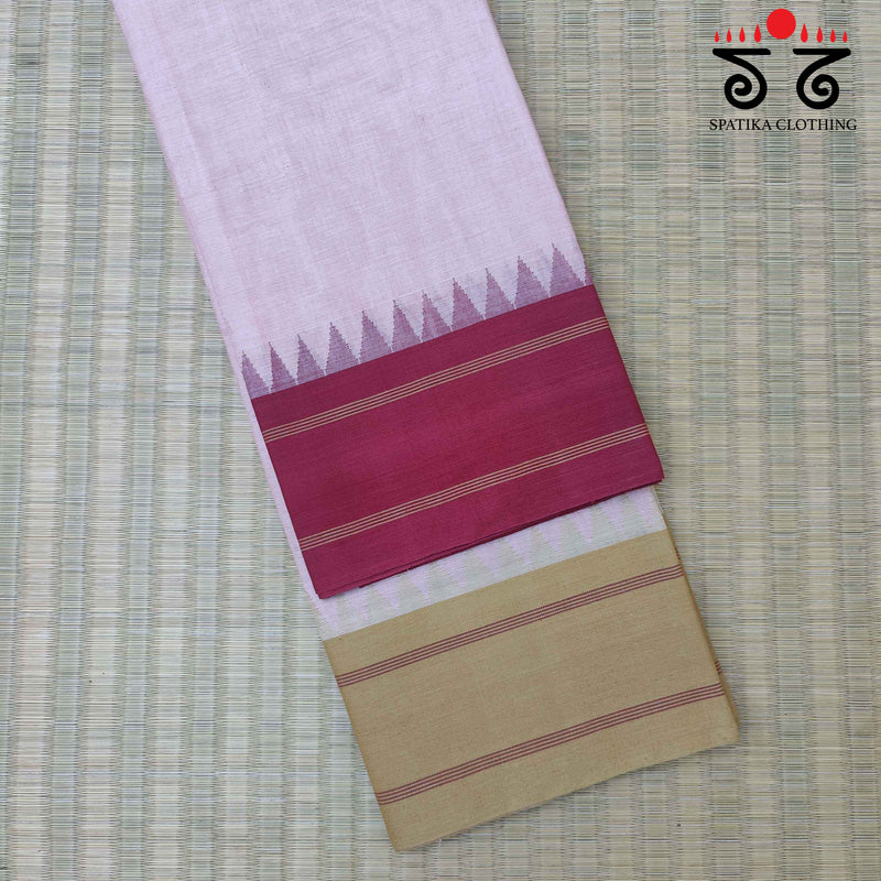 Ponduru Handspun Cotton Saree - Ganga Jamuna Border